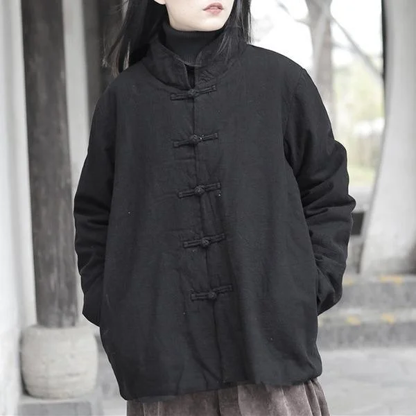 Women's Elegant Clothes Vintage Cotton Linen Coats 2020 Fall New Button Long Sleeve Button Warm Parkas Women's Elegant Clothes Vintage Cotton Linen Coats 2020 Fall New Button Long Sleeve Button Warm Parkas