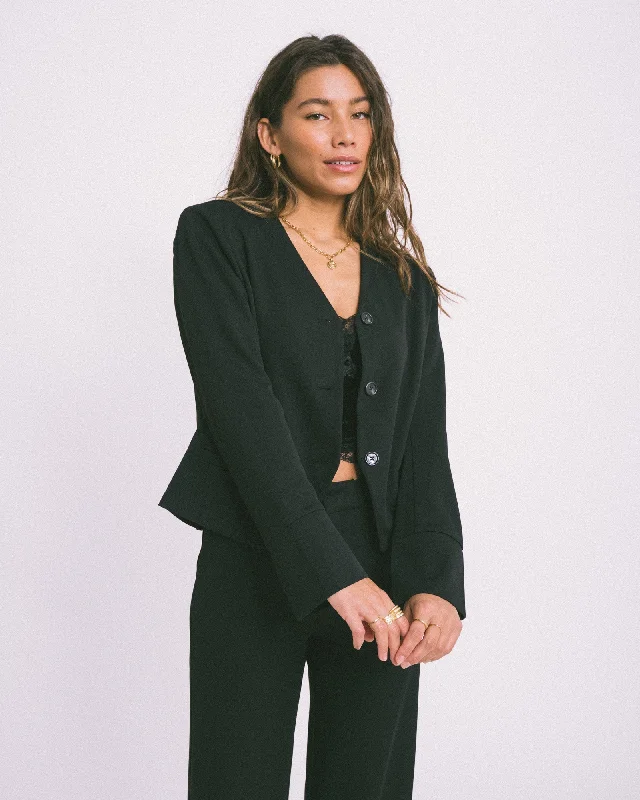 Women's Clothing And Garments Sets TILTIL Olein Black Jacket