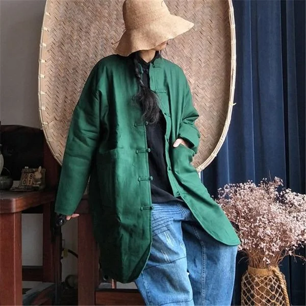 Unbeatable Discounts On The Latest Fashion Trends Loose Thin Long Parkas New 2020 Spring Stand Collar Linen Female Coats
