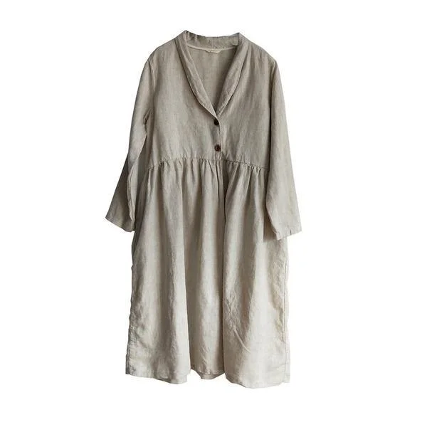Limited-Stock Clothing Sale – Shop Before It's Too Late 2020 Spring New Linen Vintage Women Trench Button Coats