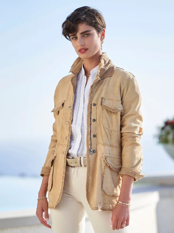 Charming Everyday Clothing For Women Meryl Waxed Suede Leather Jacket