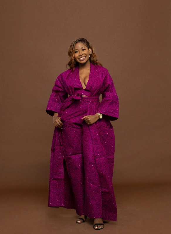 Affordable Women's Apparel Gracie Ankara Kimono Jacket | Fuchsia Pink African Print