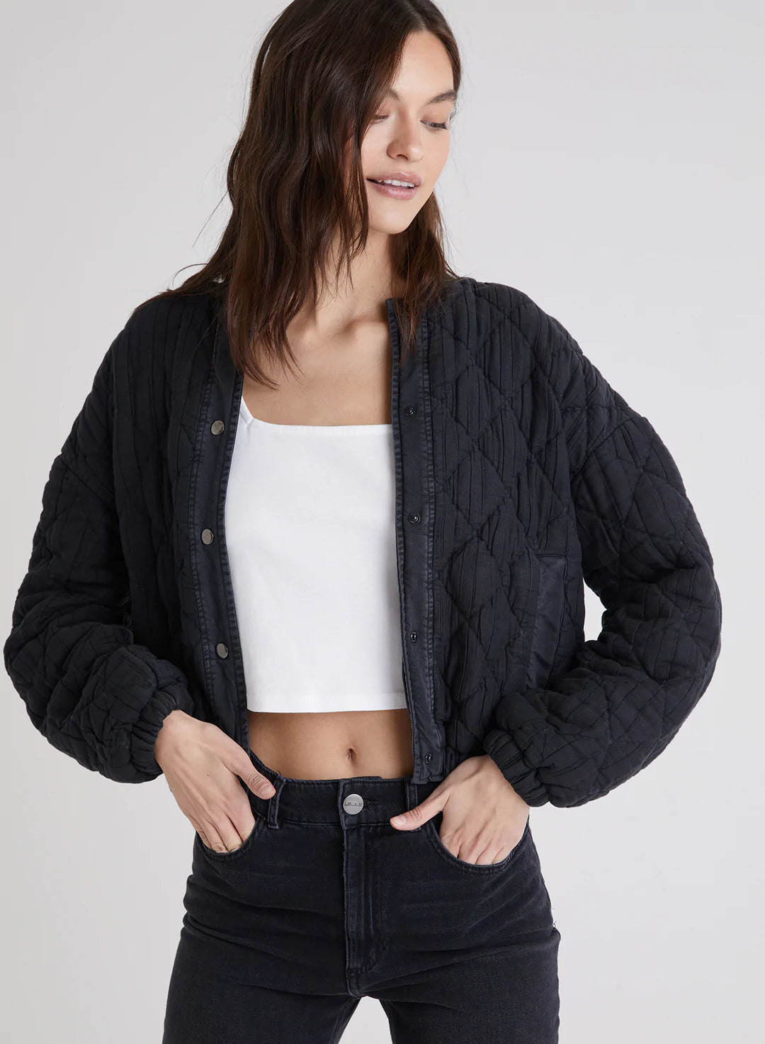 Women's Office Clothing Wanderlust Welt Pocket Bomber Jacket