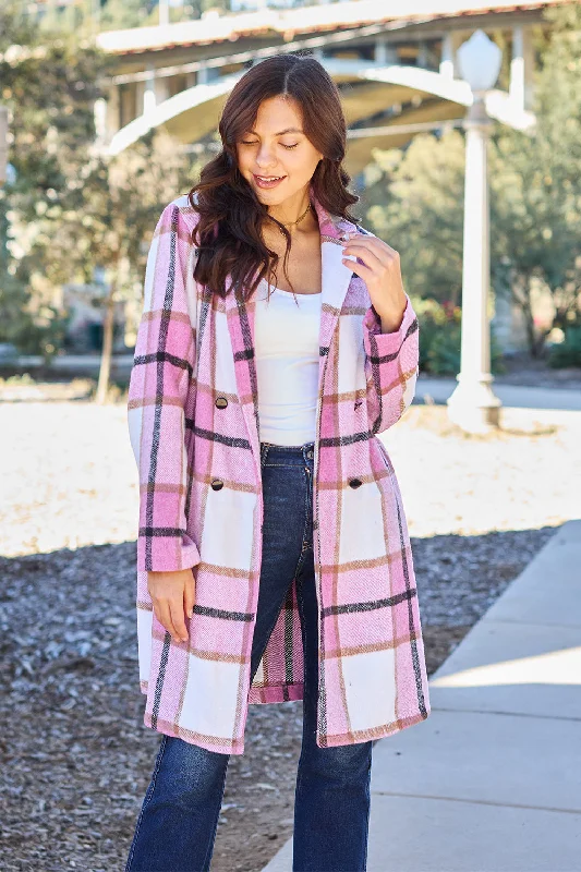 Best-Selling Outfits Now At Exclusive Promotional Prices Plaid Button Up Lapel Collar Coat