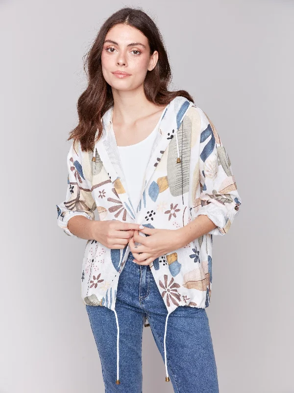 Dress In Style With Our Special Clothing Promotions Printed Linen Blend Duster Jacket - Cactus