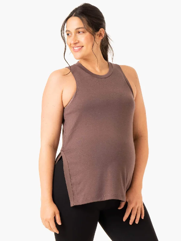 Casual Clothing For Women Edgy Fashion Deals Active Bump Tank - Chocolate