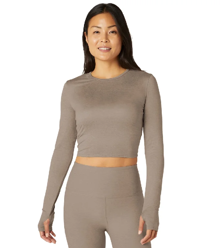 Women's Seasonal Clothes Hot Trends Beyond Yoga Featherweight Sunrise Cropped Pullover Birch Heather Women's Seasonal Clothes Hot Trends Beyond Yoga Featherweight Sunrise Cropped Pullover Birch Heather