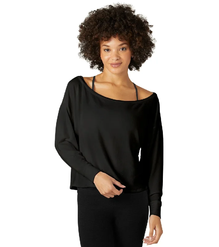 Women's Outerwear Clothing Fashion-Forward Offers Beyond Yoga Let Loose Pullover Black