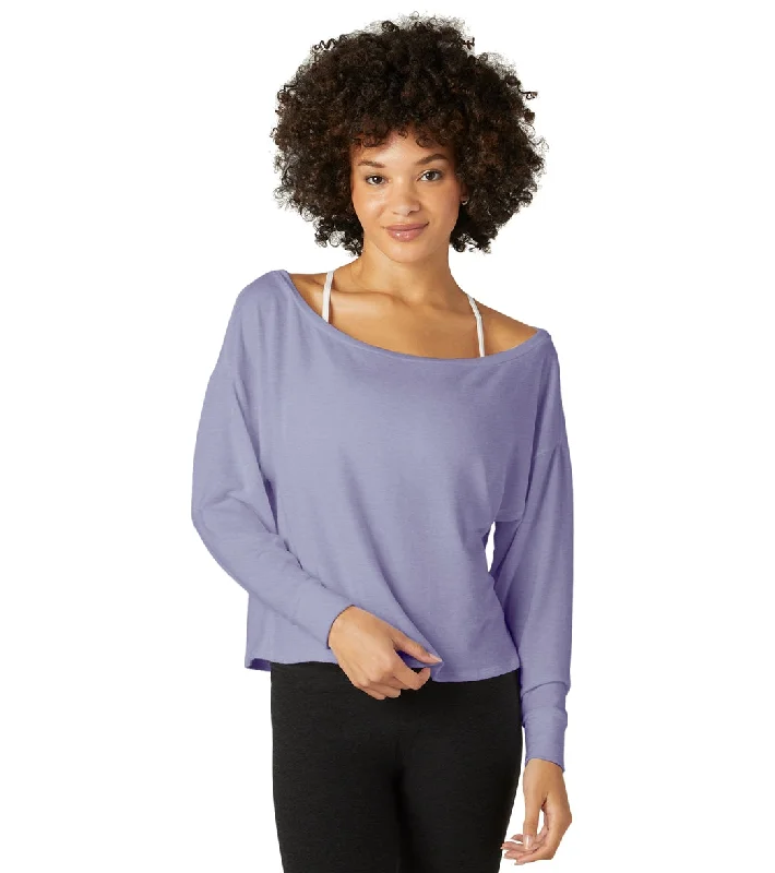 Women's Holiday Attire Sporty Fashion Offers Beyond Yoga Let Loose Pullover Pale Blue Violet Women's Holiday Attire Sporty Fashion Offers Beyond Yoga Let Loose Pullover Pale Blue Violet