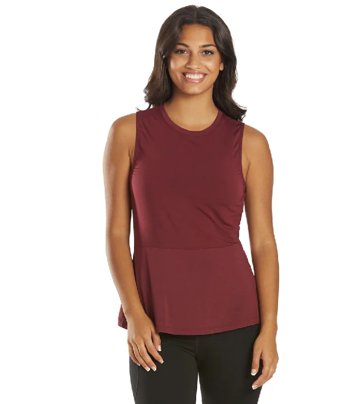 Affordable Fashion Clothing For Women Limited Edition Everyday Yoga Blossom Solid Peplum Layering Muscle Tank