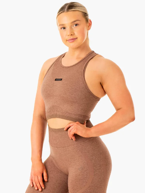 Women's Luxury Attire Browse Our Top Products Excel Seamless Tank - Mocha Marl