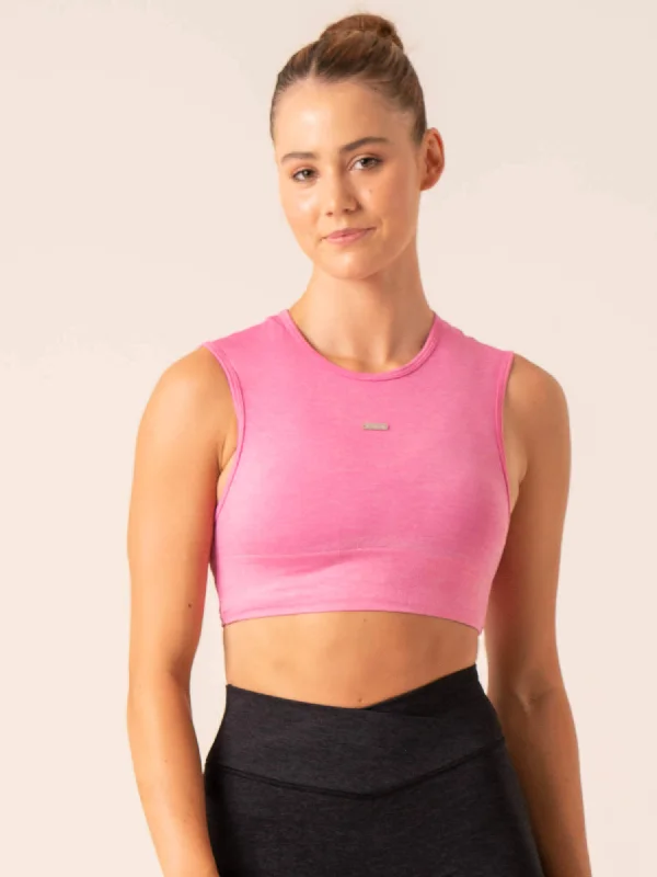 Comfortable Women's Apparel New Season Fashion Preview Sale Focus Seamless Tank - Hot Pink Marl Comfortable Women's Apparel New Season Fashion Preview Sale Focus Seamless Tank - Hot Pink Marl