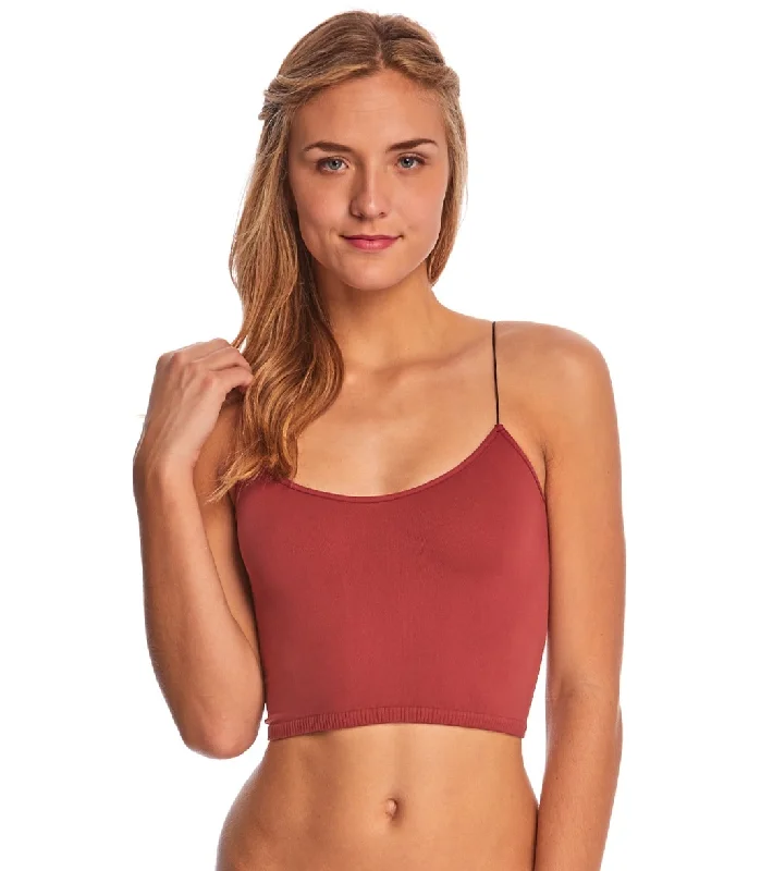 Women's Sporty Chic Clothes Latest Trends Free People Seamless Skinny Strap Crop Top Red