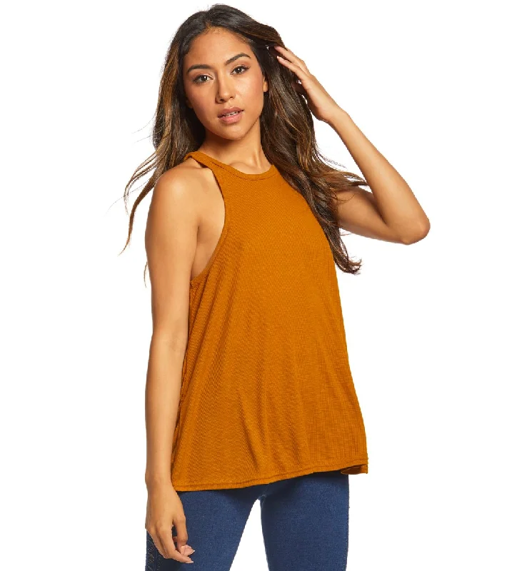 Women's Evening Wear Outfit Premium Fashion Free People Slub Long Beach Tank  Gold