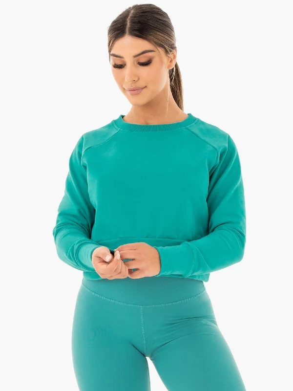 Women's Seasonal Garments Ride The Style Wave Motion Sweater - Teal