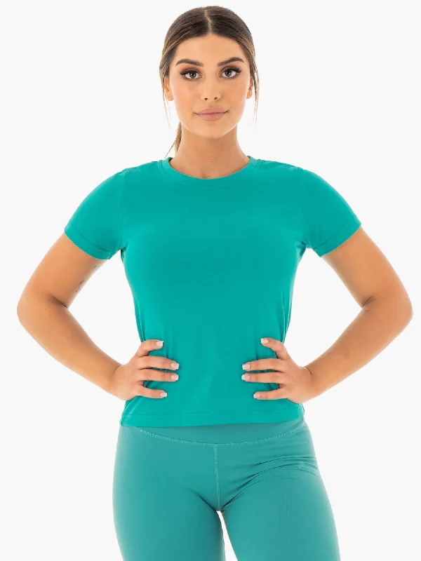Women's Evening Clothes Exclusive Sale Motion T-Shirt - Teal