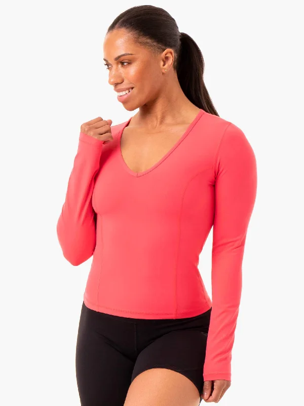 Stylish Outerwear Clothing For Women Bold Style Discounts NKD Align Long Sleeve Training Top - Watermelon