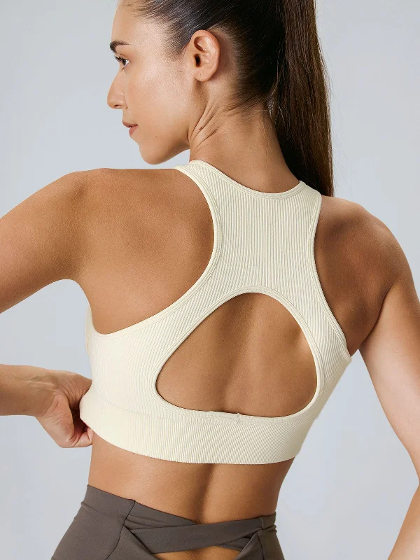 Modern Women's Attire Special Offers, Don't Miss Off White Cut Out Sports Bra - Medium Support Modern Women's Attire Special Offers, Don't Miss Off White Cut Out Sports Bra - Medium Support