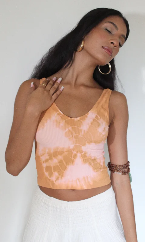 Casual Chic Clothing For Women Stylish Savings Rust Chakra Tie Dye Crop Top