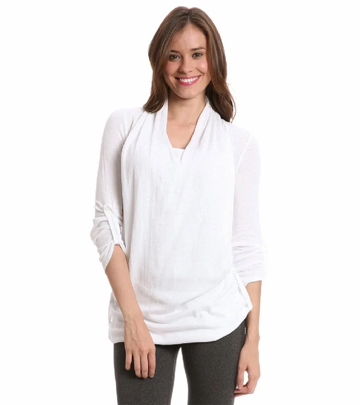 Affordable Women's Garments Snag Fabulous Fashion Bargains Satva Devi Drape Front Sweater White Affordable Women's Garments Snag Fabulous Fashion Bargains Satva Devi Drape Front Sweater White