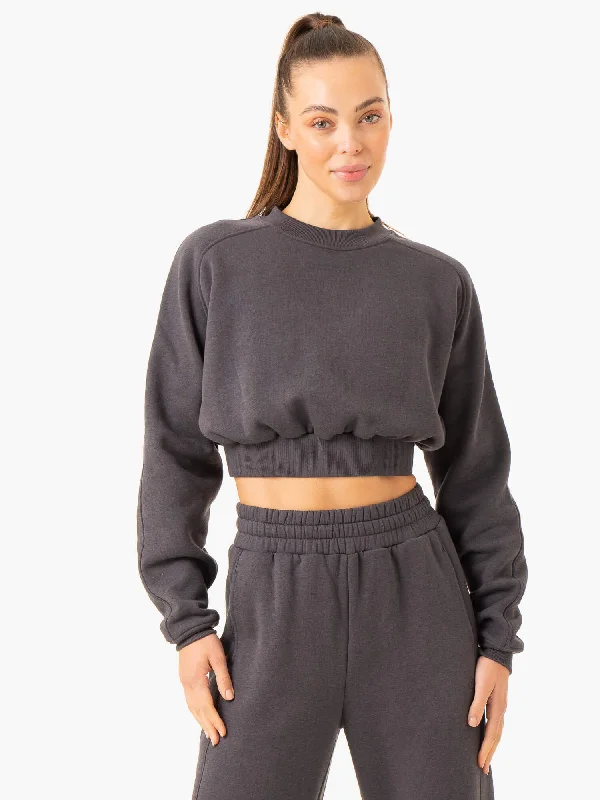 Affordable Luxury Women's Apparel End-Of-Season Clearance Sideline Sweater - Charcoal Affordable Luxury Women's Apparel End-Of-Season Clearance Sideline Sweater - Charcoal