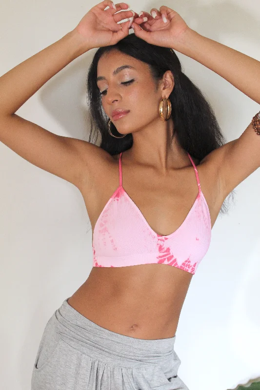 Women's Casual Wear Outfit Seize Bargains Tie Dye Lace Back Bralette