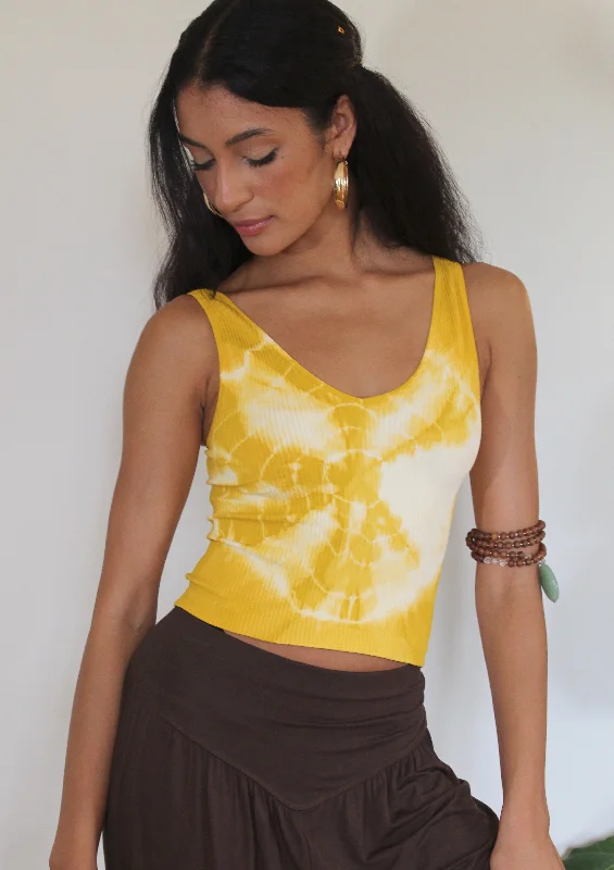 Women's Travel Garments Best Deals Of The Season Tumeric Tie Dye Crop Top