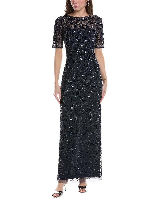 Women's Luxury Attire Modern Fashion Sale Adrianna Papell Beaded Gown