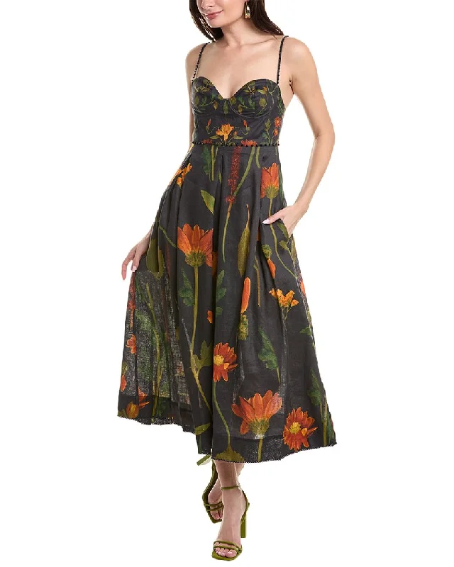 Women's Casual Apparel For Weekends Polished Style Deals Agua Bendita Mambo Primavera Linen Midi Dress Women's Casual Apparel For Weekends Polished Style Deals Agua Bendita Mambo Primavera Linen Midi Dress