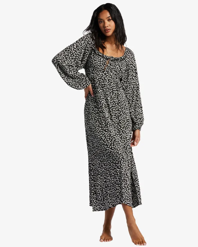 Women's Tops And Clothing Flash Sale Fever Better Days Long Sleeve Midi Dress - Black Pebble Women's Tops And Clothing Flash Sale Fever Better Days Long Sleeve Midi Dress - Black Pebble