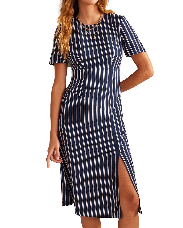 Women's Casual Outfit Trend Leading Collection Boden Striped Asymmetric Midi Dress