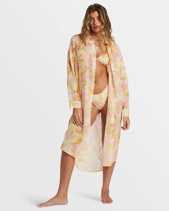 Women's Classic Outfit Embrace New Fashion Daylight Dreamin Midi Shirt Swim Cover-Up - Multi Women's Classic Outfit Embrace New Fashion Daylight Dreamin Midi Shirt Swim Cover-Up - Multi
