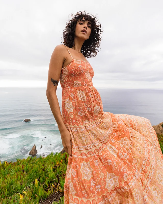Stylish And Comfortable Clothing For Women Ends Soon Dream Space Midi Dress - Sweet Papaya