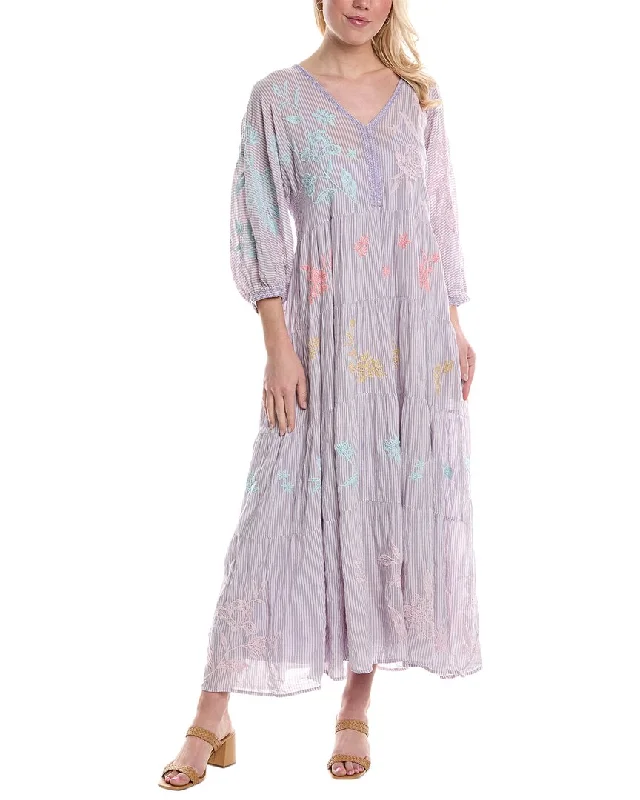 Women's Stylish Outdoor Outfit Sporty Fashion Offers Johnny Was Hazel Dolman Tiered Maxi Dress