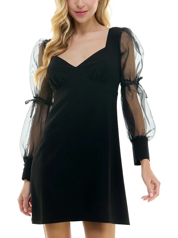 Casual Chic Clothing For Women Top Deals Juniors Womens Mixed Media Polyester Mini Dress Casual Chic Clothing For Women Top Deals Juniors Womens Mixed Media Polyester Mini Dress