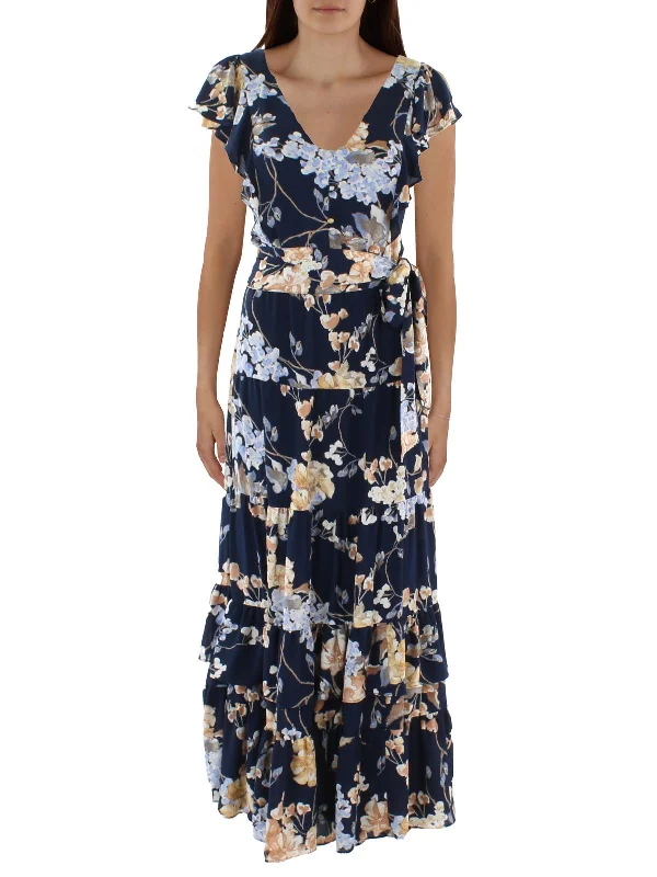 Classic Women's Apparel Fashionable Comfort Promotions Jynlee Womens Ruffled Long Evening Dress Classic Women's Apparel Fashionable Comfort Promotions Jynlee Womens Ruffled Long Evening Dress