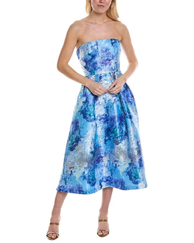 Women's High-Fashion Apparel Top Deals ML Monique Lhuillier Violet Jacquard Midi Dress
