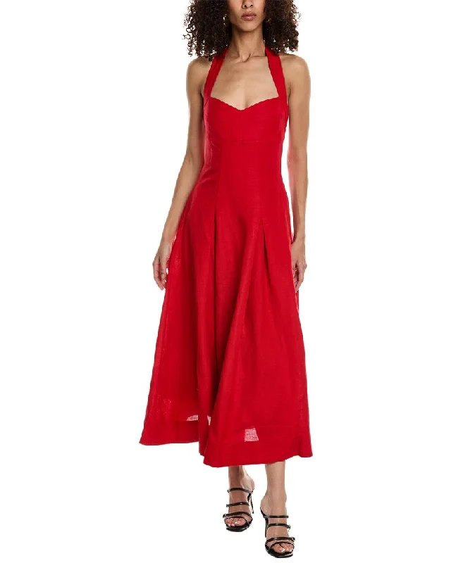 Women's Plus-Size Outfit Enjoy Discount Nicholas Lulu Halter Linen-Blend Maxi Dress