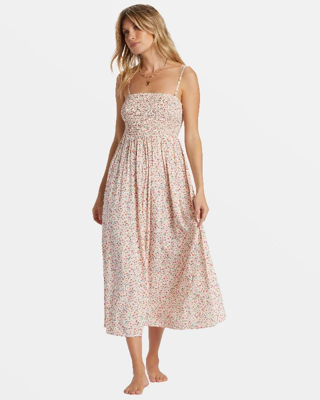 Fashionable Women's Outfit Stylish Statements Off The Coast Midi Dress - White Cap