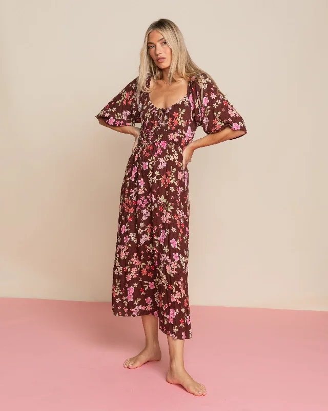 Women's Formal Event Outfit Step Ahead, Lead The Trend Rosey Skies Midi Dress - Choc Chip Women's Formal Event Outfit Step Ahead, Lead The Trend Rosey Skies Midi Dress - Choc Chip