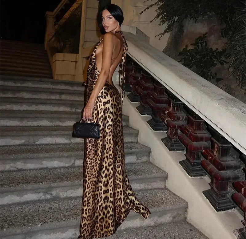 Fashion-Forward Women's Clothing Crazy Discounts, Hurry Up Sexy Backless Leopard Hang-neck Dress Fashion-Forward Women's Clothing Crazy Discounts, Hurry Up Sexy Backless Leopard Hang-neck Dress