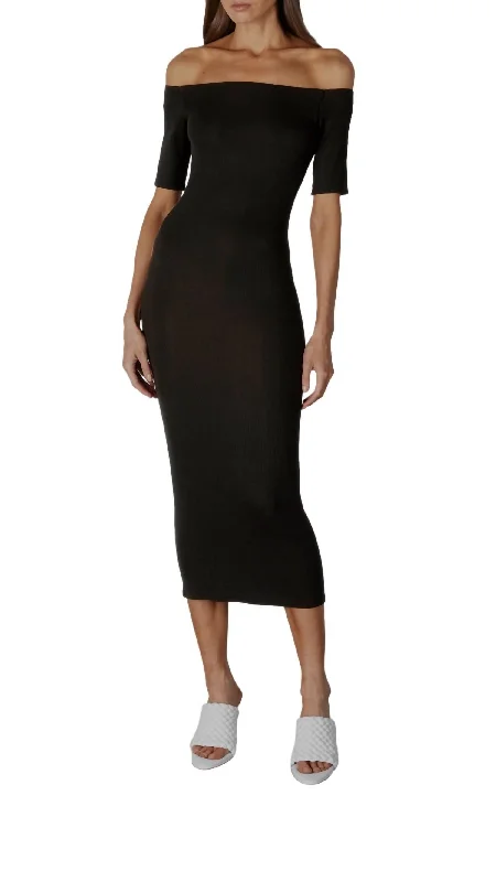 Women's Workout Garments Retro Style Promotions Silk Knit Dress In Black