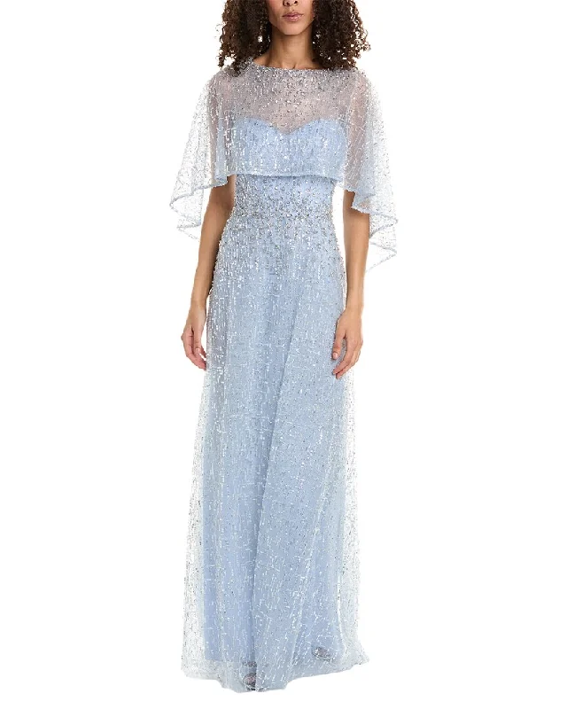 Women's Resort Attire Vintage Style Deals Teri Jon by Rickie Freeman Beaded Gown