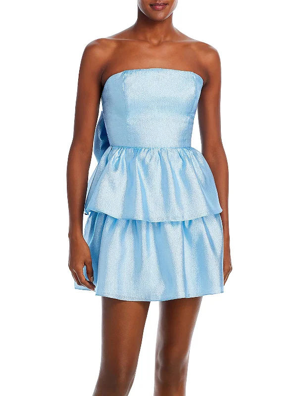 Sustainable Women's Clothes Chic And Trendy Womens Bow Mini Cocktail And Party Dress