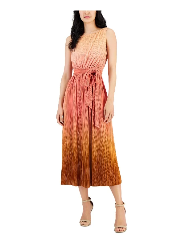 Women's Chic Apparel Find Your Unique Flair Womens Crinkled Ombre Midi Dress