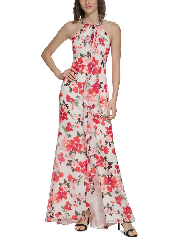 Women's Evening Outfit Limited Edition Womens Halter Polyester Evening Dress