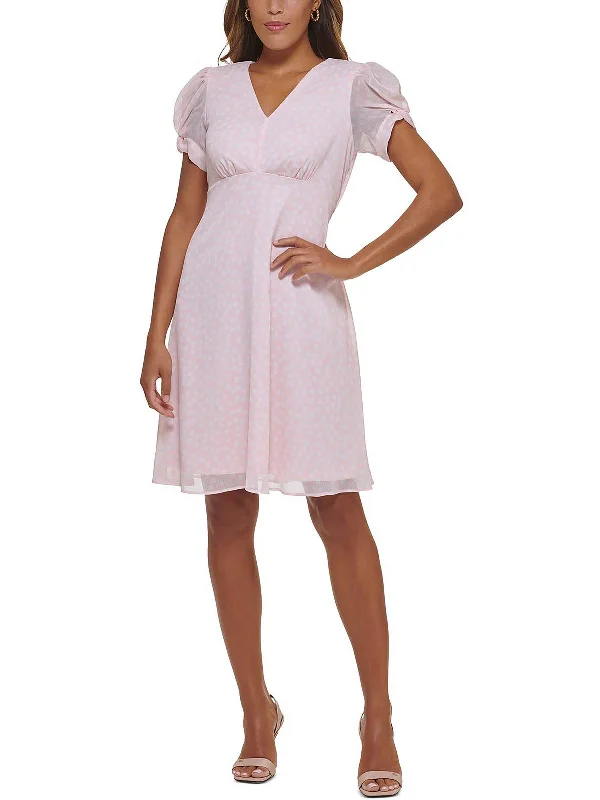 Women's Sporty Clothes Sale Event, Prices Rock Womens Puff Sleeve Knee-Length Fit & Flare Dress