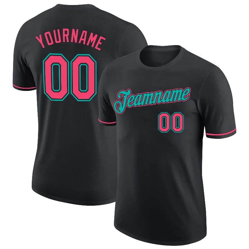 Unisex Casual Wear For All Seasons Stupidly Low Prices Custom Black Neon Pink-Aqua Performance T-Shirt Unisex Casual Wear For All Seasons Stupidly Low Prices Custom Black Neon Pink-Aqua Performance T-Shirt