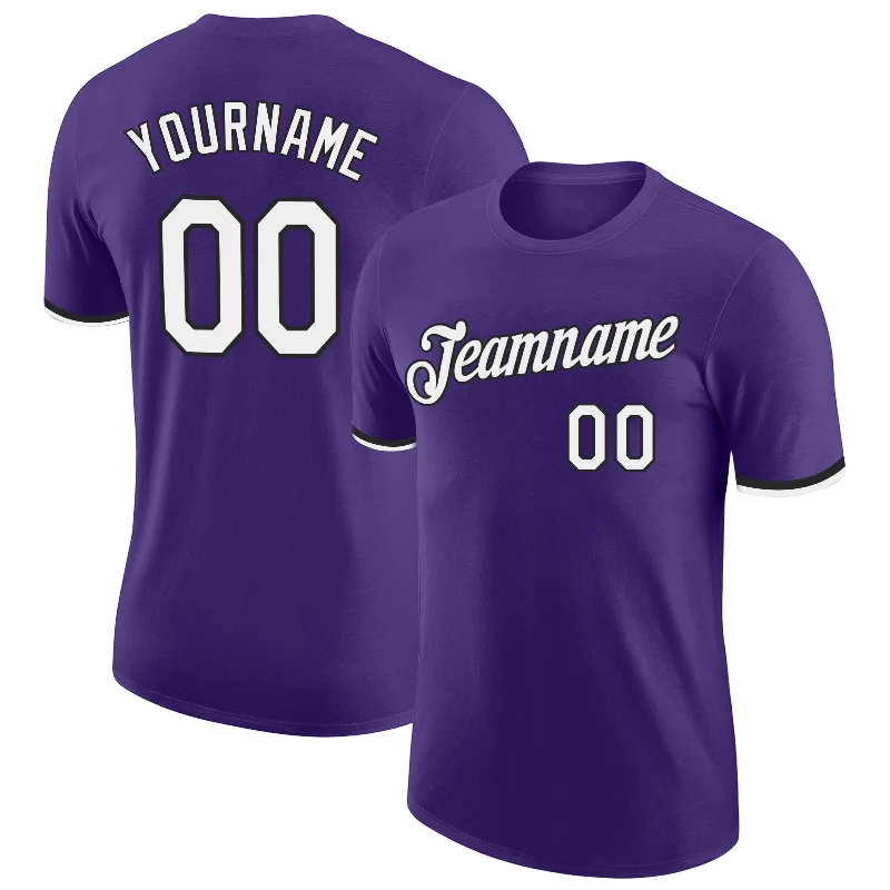 Unisex Everyday Fashion Essentials Elegant Fashion Offers Custom Purple White-Black Performance T-Shirt Unisex Everyday Fashion Essentials Elegant Fashion Offers Custom Purple White-Black Performance T-Shirt
