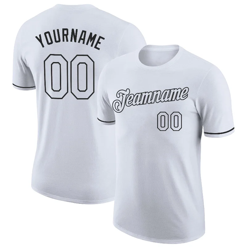 Trendy Unisex Mega Sale Custom White White-Black Performance T-Shirt